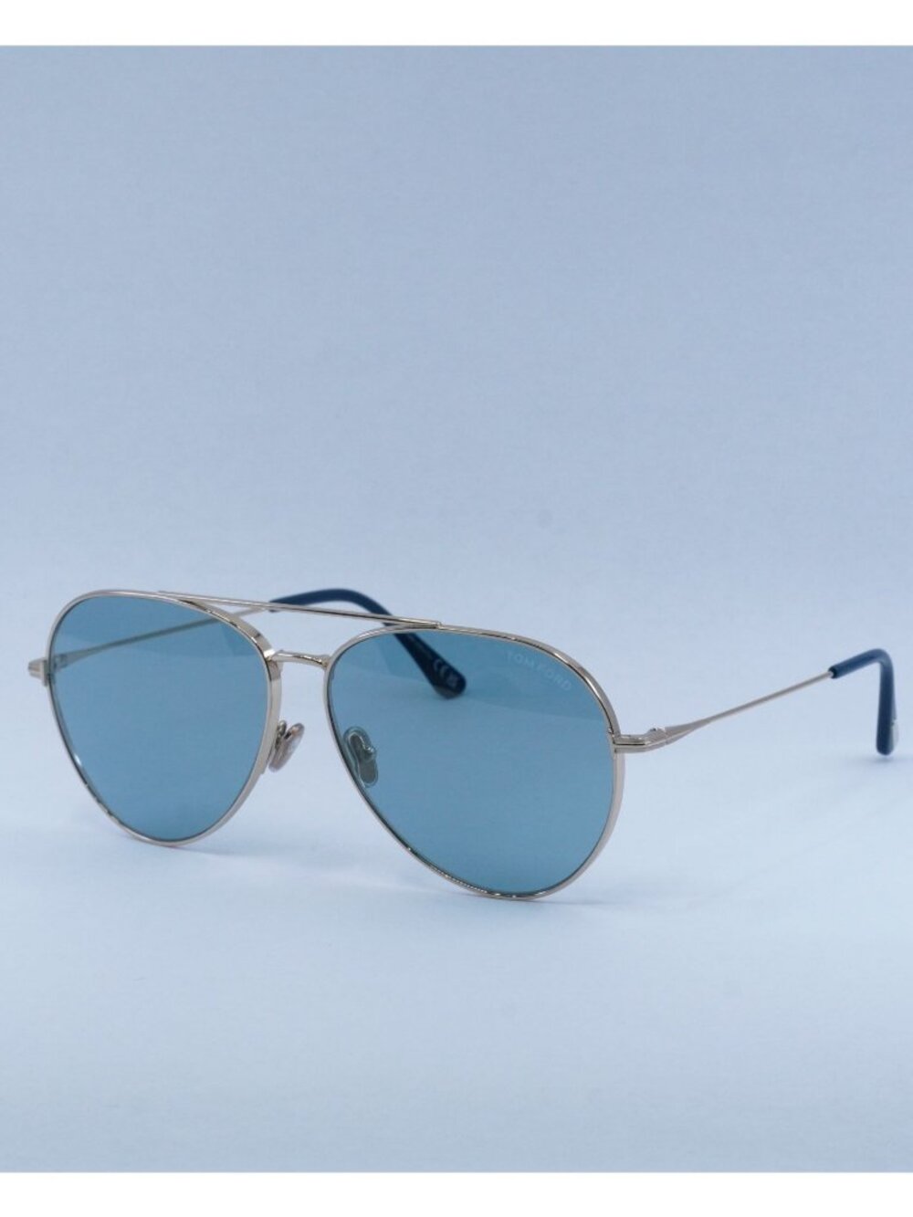 Tom Ford Dashel-02 FT0996 28X Sunglasses Gold Aviator Frame, Blue Lenses